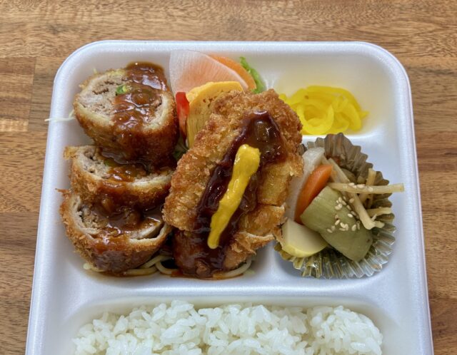 4/15(水) 日替り弁当 : チキンカツと肉巻きフライ洋風ソース